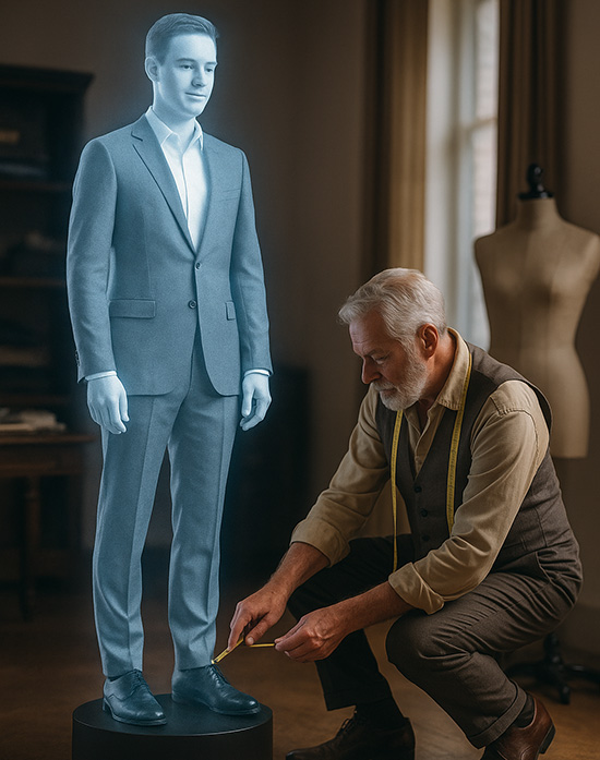 Icona o illustrazione che simboleggia un servizio personalizzato, come un ingranaggio su misura o un abito sartoriale.