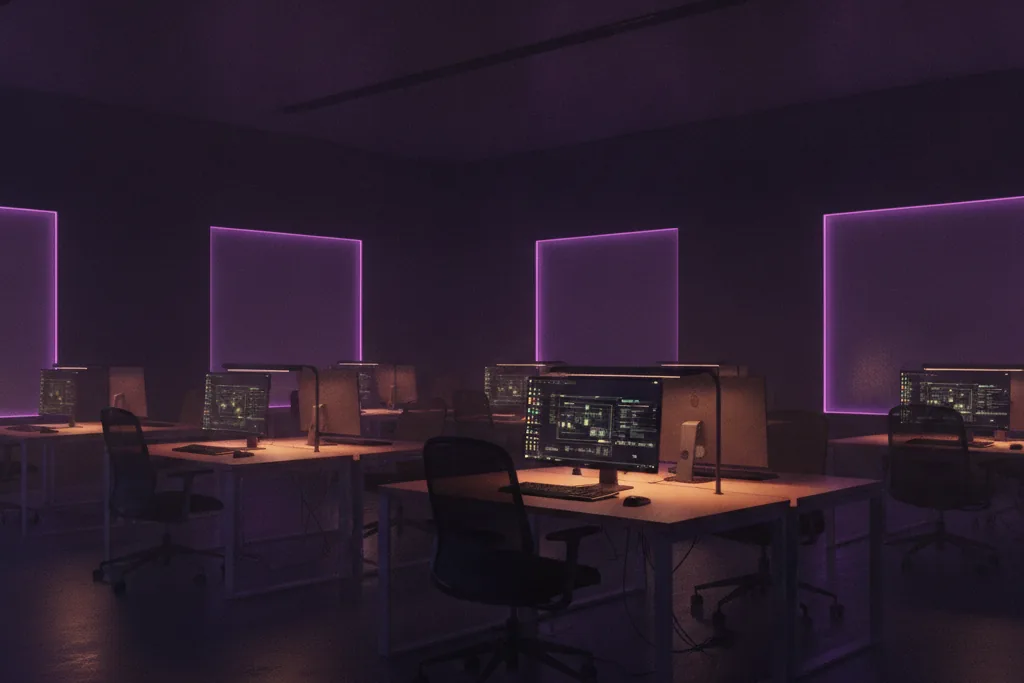 Aula di formazione professionale con postazioni