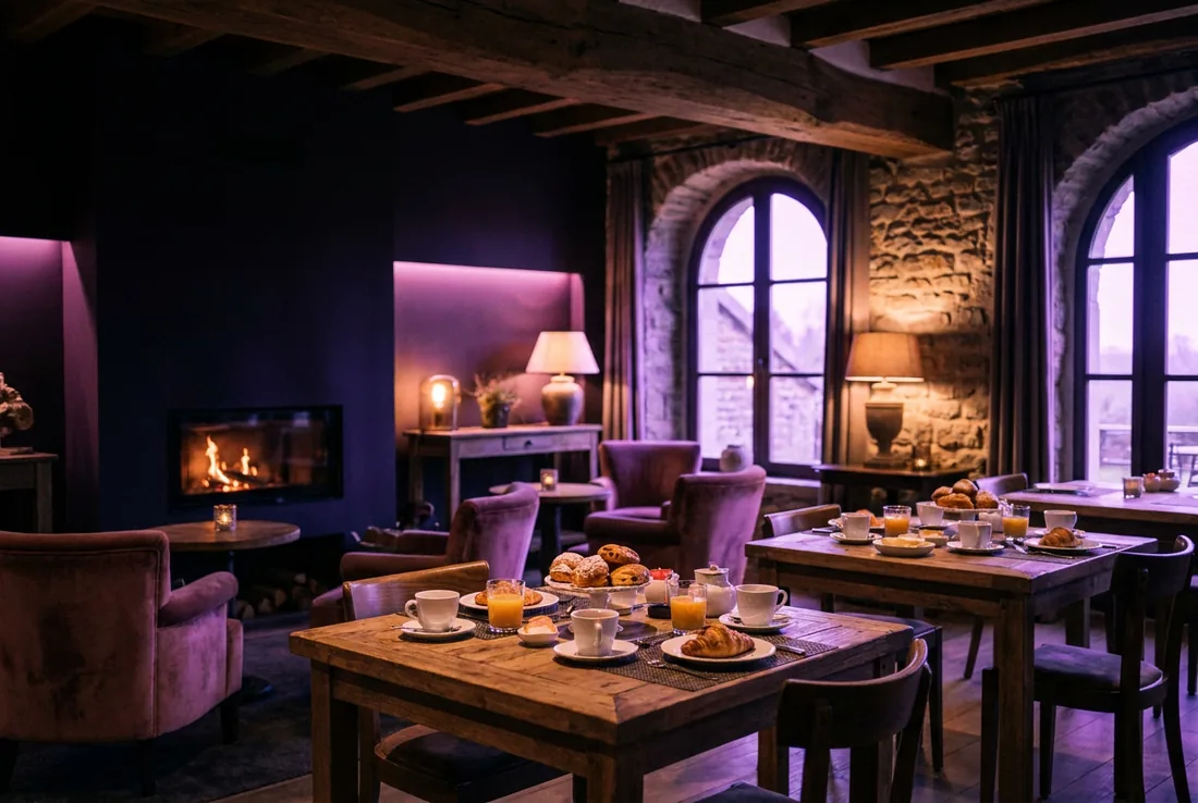 Sala colazione di un bed and breakfast al mattino