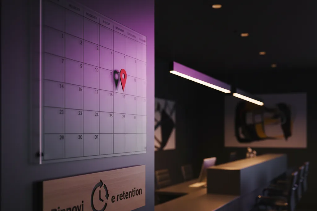 Calendario con una scadenza di polizza segnata