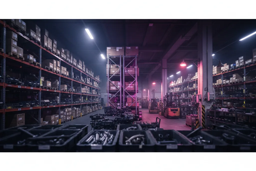 Magazzino ricambi con scaffalature industriali